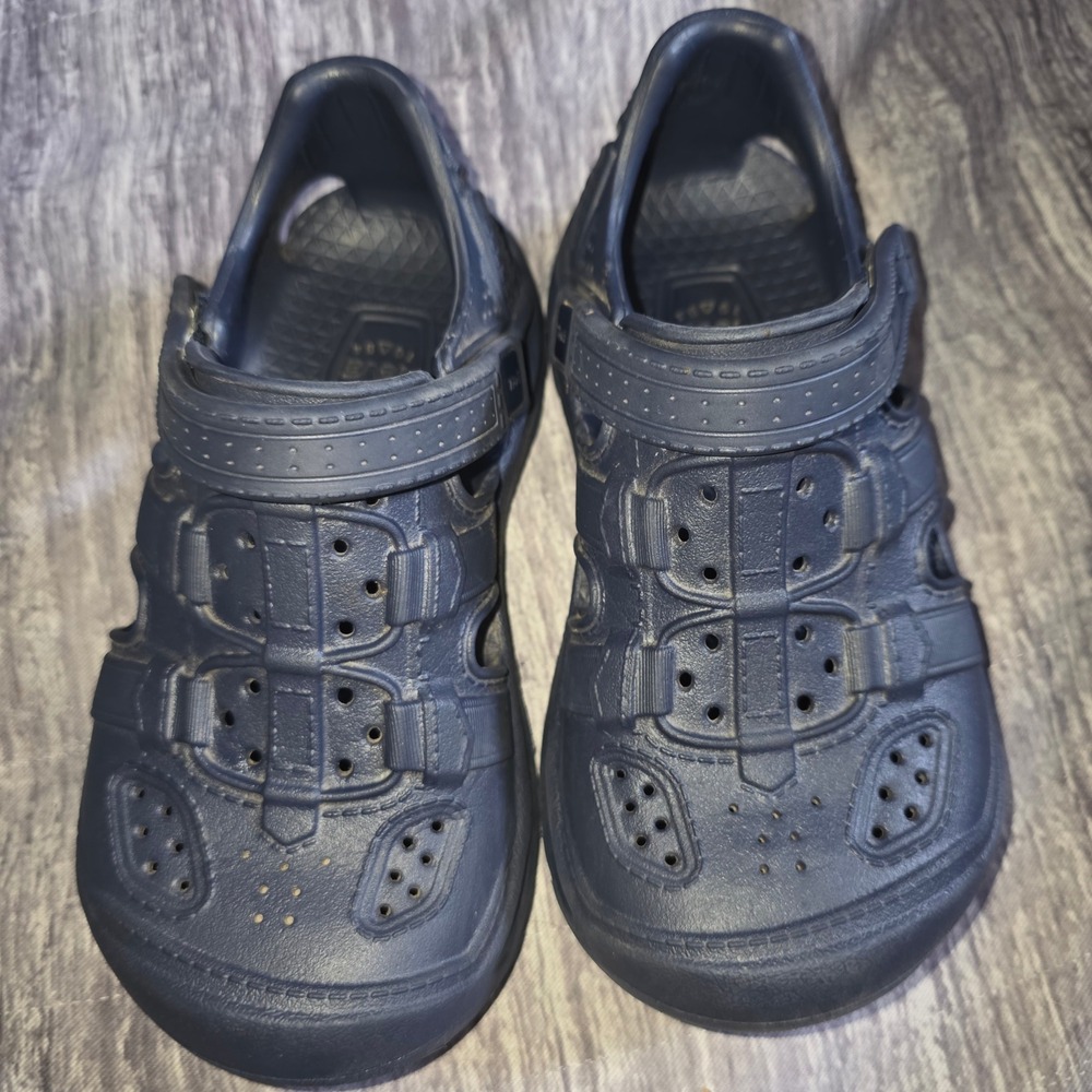 Teva Kids Navy Blue EVA Closed Toe Fisherman Sandals Water Shoes Size 12
